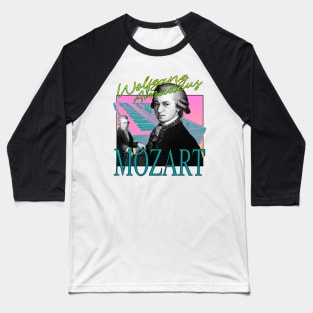 Wolfgang Amadeus Mozart - Retro 80's Synth Band Neon Aesthetic Baseball T-Shirt